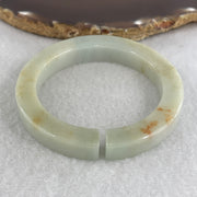 Natural Type A Light Blueish Green with Yellowish and Reddish Piao Hua Jadeite Open Bangle 52.03g Inner Diameter 53.7mm 4.9 by 9.0mm (Very Very Slight External Rough) - Huangs Jadeite and Jewelry Pte Ltd
