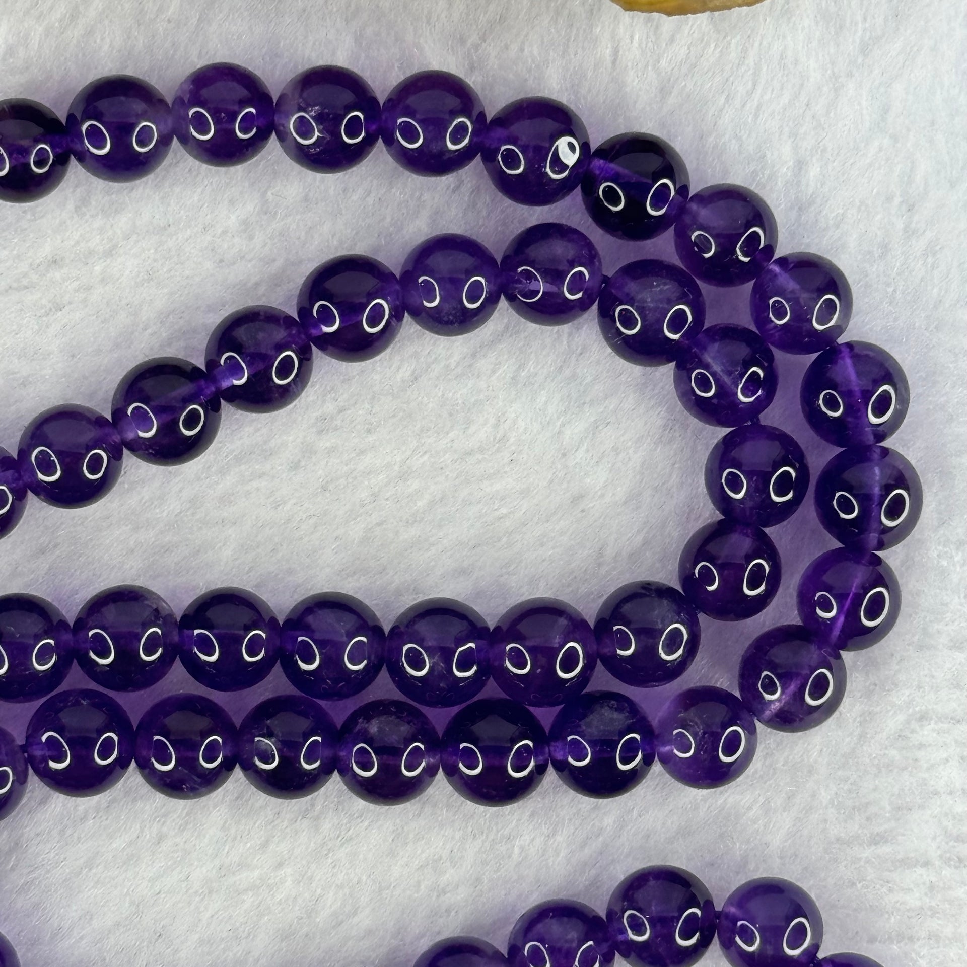 Good Grade Natural Amethyst Necklace 45.90g 53cm 7.9mm 73 Beads - Huangs Jadeite and Jewelry Pte Ltd