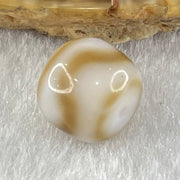 Natural Powerful Tibetan Old Oily Agate Tiger Tooth Daluo Dzi Bead Heavenly Master (Tian Zhu) 1.95g 9.7 by 11.0mm - Huangs Jadeite and Jewelry Pte Ltd