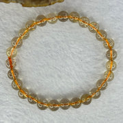Natural Golden Rutilated Quartz Beads 天然金发水晶手链 12.88g 15.5cm 7.2mm 27 Beads - Huangs Jadeite and Jewelry Pte Ltd