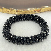 Black Crystal Mini Beads Bracelet 20.99g 15.5cm 9.6mm - Huangs Jadeite and Jewelry Pte Ltd