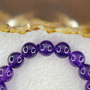 Good Grade Natural Amethyst Bracelet 23.30g 16.5cm 9.5mm 22 Beads - Huangs Jadeite and Jewelry Pte Ltd
