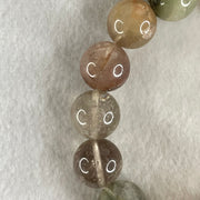 Average Grade Natural Copper with Green Rutilated Quartz Beads Bracelet 70.65g 16cm 15.4mm 14 Beads - Huangs Jadeite and Jewelry Pte Ltd