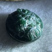 Rare Good Grade Type A Fully Translucent Black Jadeite Dragon Head Stone For Setting 3.65g 20.3 by 18.5 by 6.4mm - Huangs Jadeite and Jewelry Pte Ltd