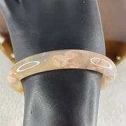 Natural Pink Flower Agate Oval Bangle Set 82.68g Inner Diameter 55.7mm 10.3 by 6.8mm (Very Very Slight External Rough) - Huangs Jadeite and Jewelry Pte Ltd