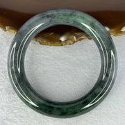 Type A Grey Wuji with Emerald Green Jadeite Bangle Internal Diameter 54.8mm 88.42g 13.5 by 12.0mm (Very Slight Internal Line) - Huangs Jadeite and Jewelry Pte Ltd