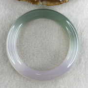 Certified Natural Green with Lavender Agate Bangle 49.56g Internal Diameter 56.6mm 10.7 by 11.0mm (Perfect) - Huangs Jadeite and Jewelry Pte Ltd