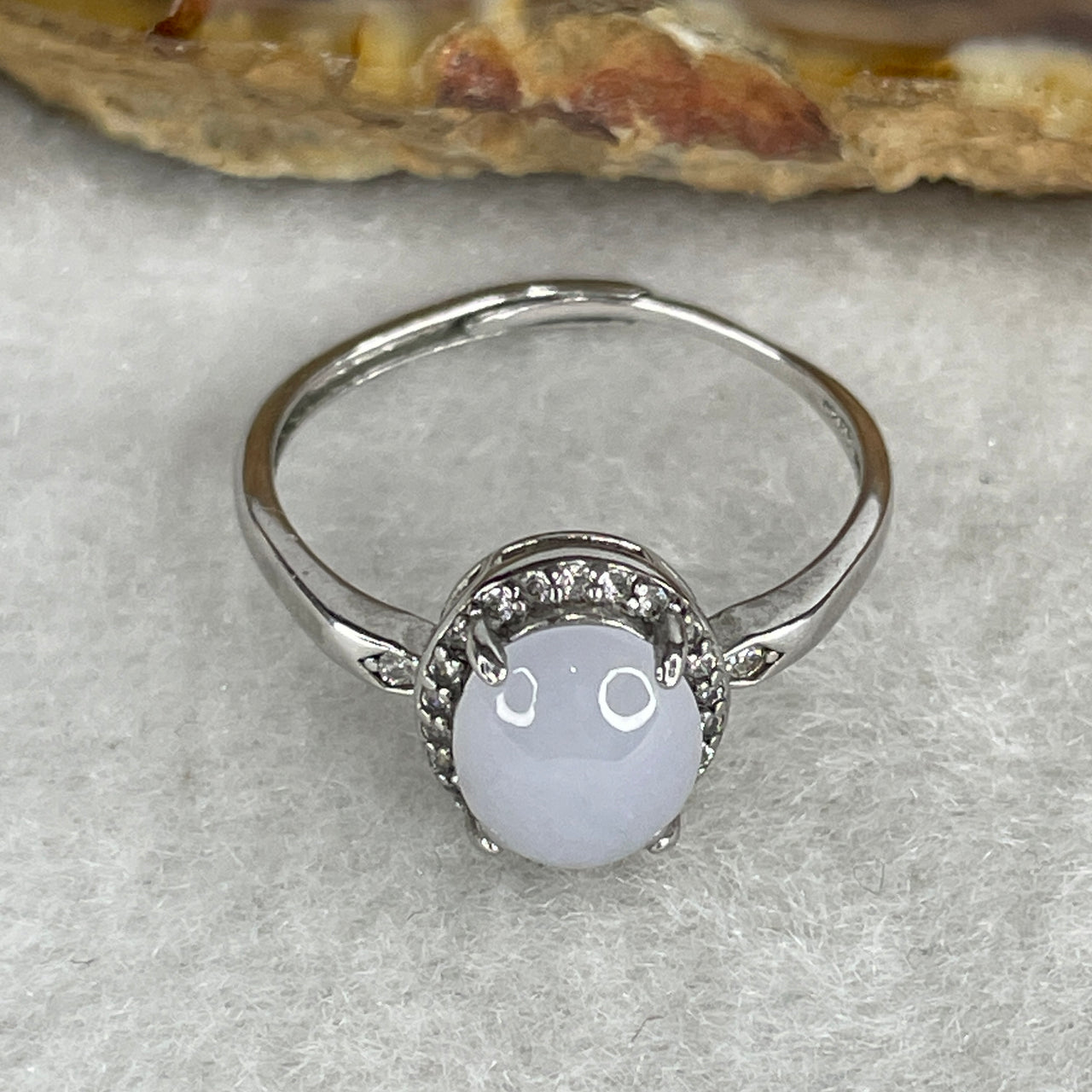 Type A Light Lavender Jadeite High-Dome Ring | Liquid-Glass Translucent Cushion Orb | Solid S925 Sterling Silver Setting | Smart Adjustable Sizing (1.89g 8.6x7.2x4.5mm)