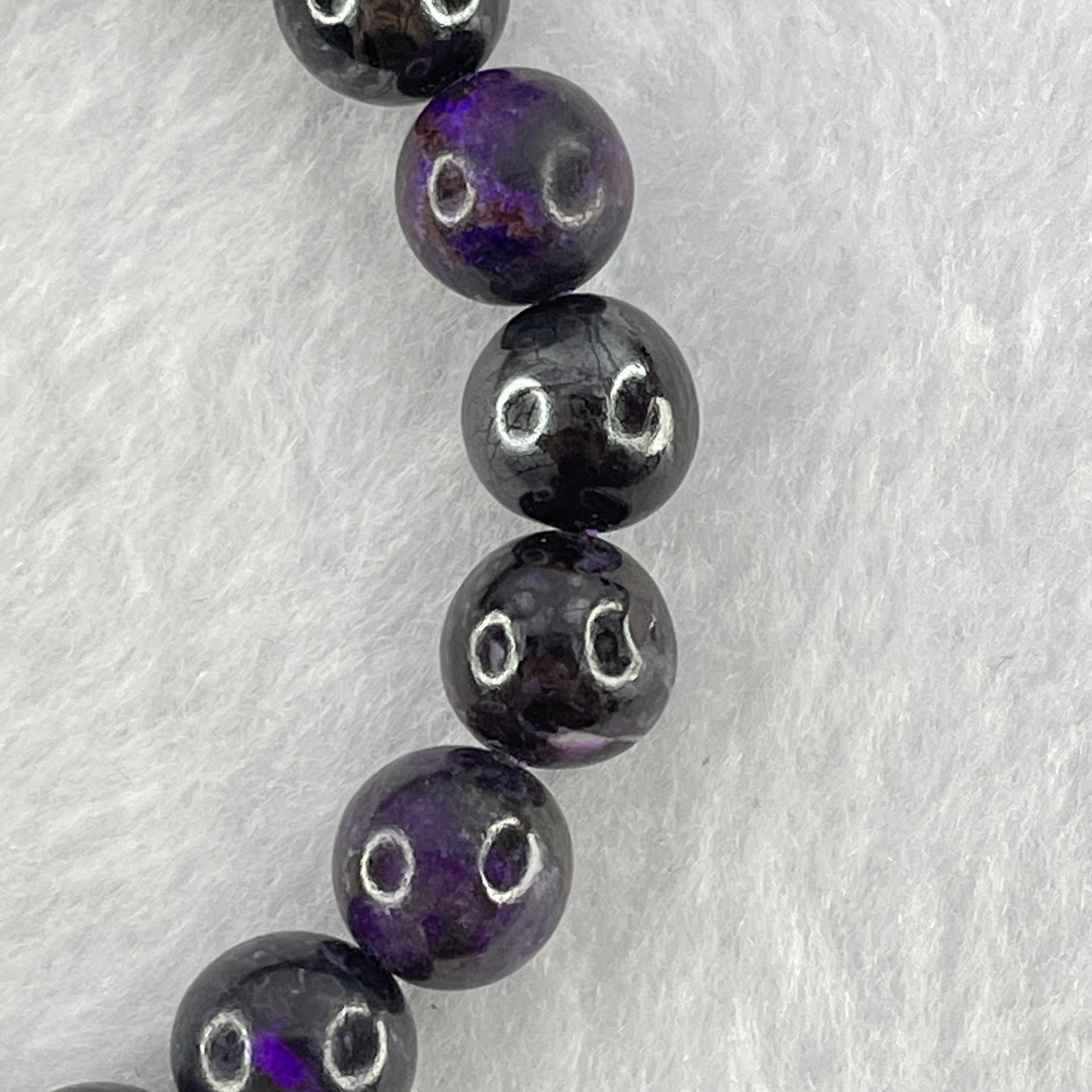 Very Good Grade Natural Sugilite Bracelet 天然苏纪石手链 23.38g 15.5cm 8.9mm 21 Beads - Huangs Jadeite and Jewelry Pte Ltd