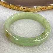 Type A Jelly Light Green and Brown Patches Jadeite Bangle Internal Diameter 54.2mm 49.77g 12.1 by 8.0mm (Slight Internal Lines) - Huangs Jadeite and Jewelry Pte Ltd