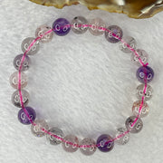 Above Average Grade Natural Super 7 Crystal Beads Bracelet 天然超级七水晶珠手链 19.62g 16cm 8.9mm 22 Beads - Huangs Jadeite and Jewelry Pte Ltd