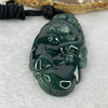 Grandmaster Certified Type A Semi Icy Intense Dark Blueish Green Jadeite Ruyi and Dragon Pendent 45.00g 69.6 by 34.0 by 13.6 mm - Huangs Jadeite and Jewelry Pte Ltd