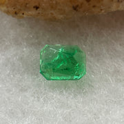 Natural Colombia Vivid Green Emerald (Beryl) Cut-Cornered Rectangular Step cut 0.41ct 4.9 by 3.8 by 3.0mm - Huangs Jadeite and Jewelry Pte Ltd
