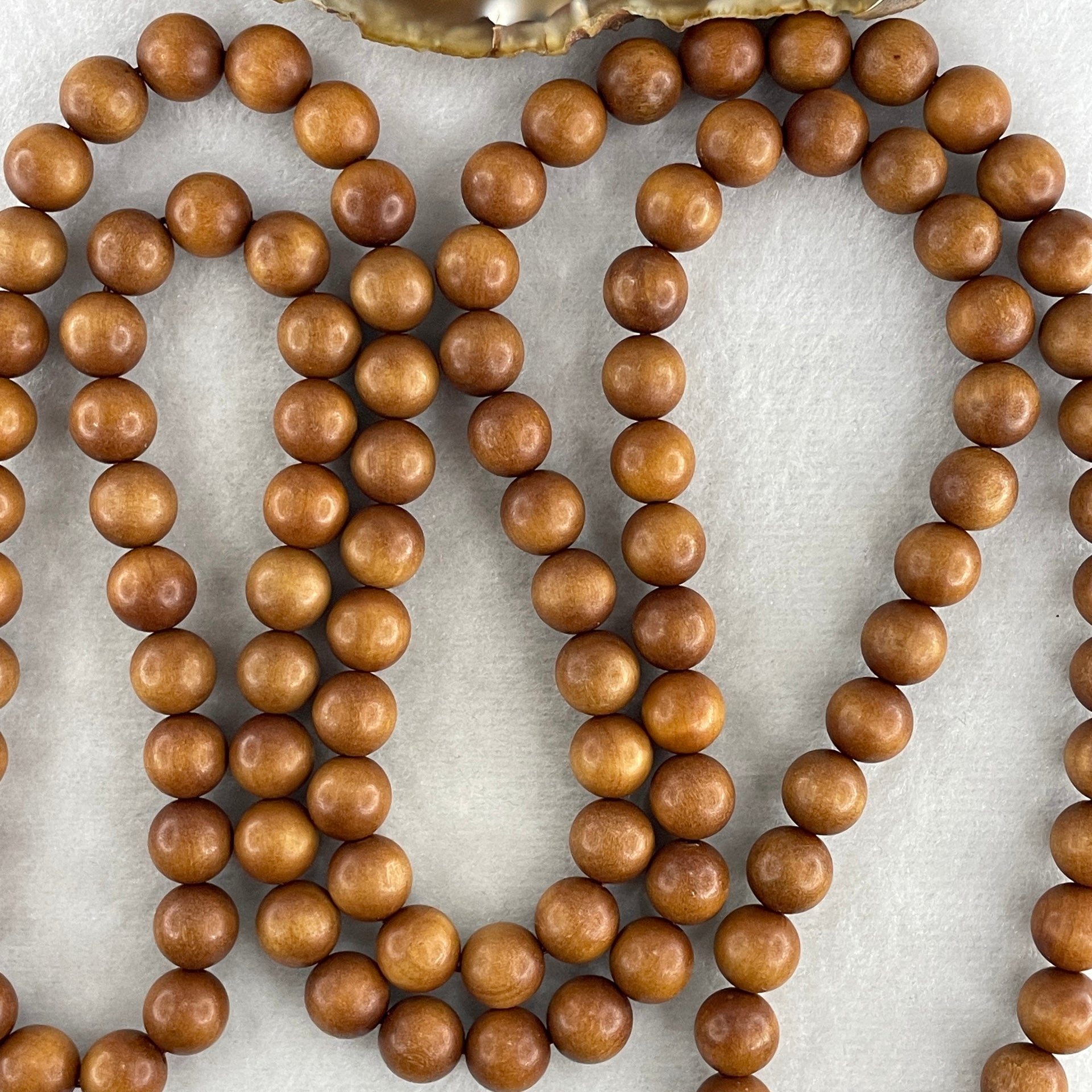 Certified Natural Sandalwood Beads Necklace 61.43g 106cm 10.0mm 108Beads - Huangs Jadeite and Jewelry Pte Ltd