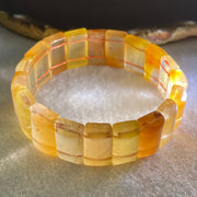 Good Grade Natural Orange Ferruginous Quartz Shou Pai Bracelet 53.55g 18cm 18.6 by 11.4mm 19 Pieces - Huangs Jadeite and Jewelry Pte Ltd