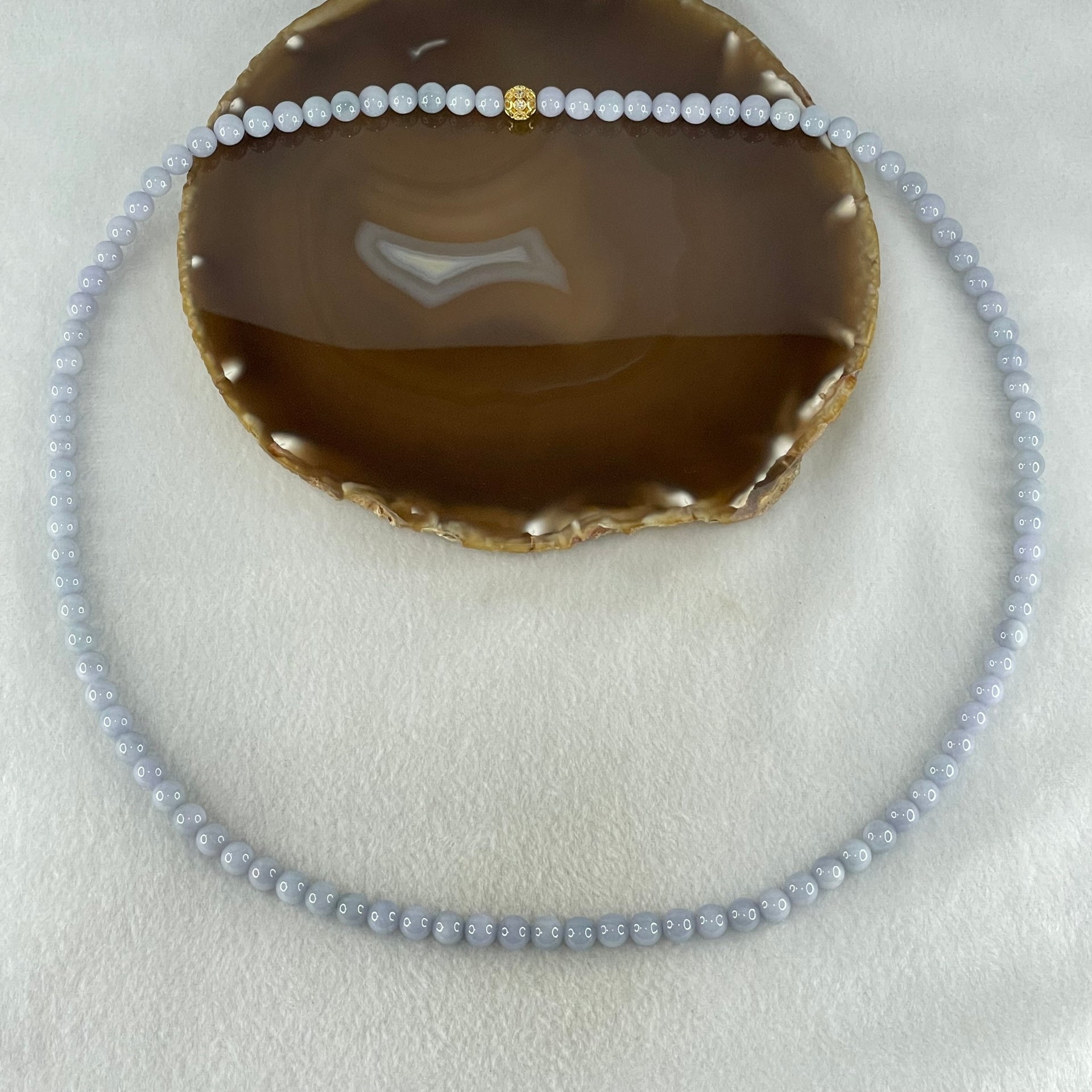Type A Full Lavender Jadeite Beads Necklace 57.64g 66cm 7.0mm 98 Beads - Huangs Jadeite and Jewelry Pte Ltd