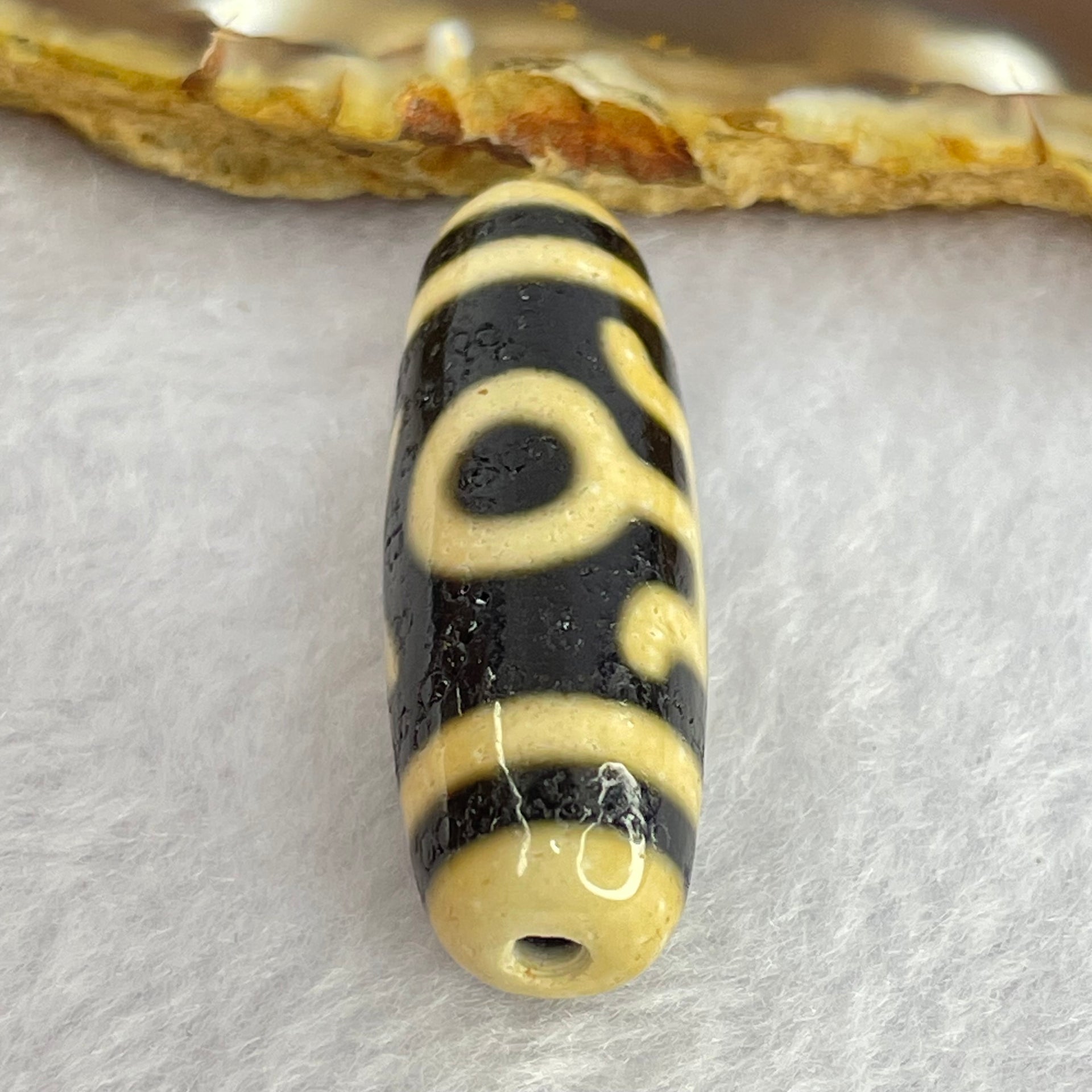 Natural Powerful Tibetan Old Oily Agate Patina Guiren Tairen Human Dzi Bead Totem Amulet Heavenly Master (Tian Zhu) 贵人天诛 9.72g 38.5 by 12.8mm - Huangs Jadeite and Jewelry Pte Ltd