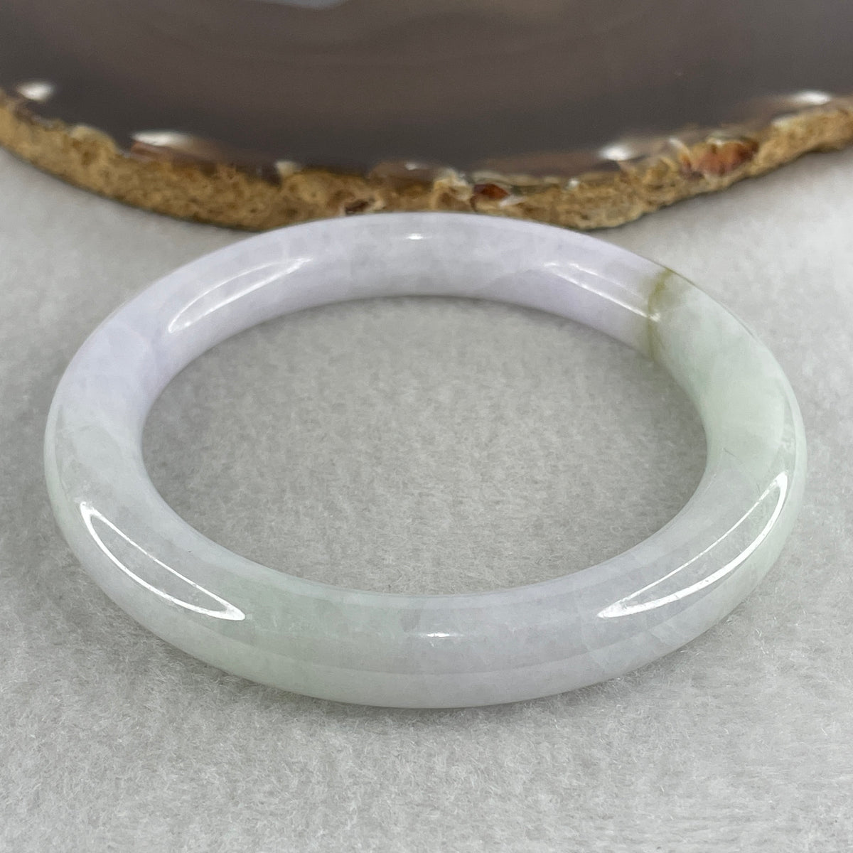Certified Natural Type A Light Green & Lavender Jadeite Full Round Bangle | 60.4mm Yuan Tiao (60.38g 10.2x10.0mm | Internal Line | Imperial Wholeness, Royal Fortune & Heart Vitality) - Huangs Jadeite and Jewelry Pte Ltd