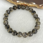 Natural Black Auralite Quartz Beads Bracelet 19.77g 16cm 8.8mm 22 Beads - Huangs Jadeite and Jewelry Pte Ltd