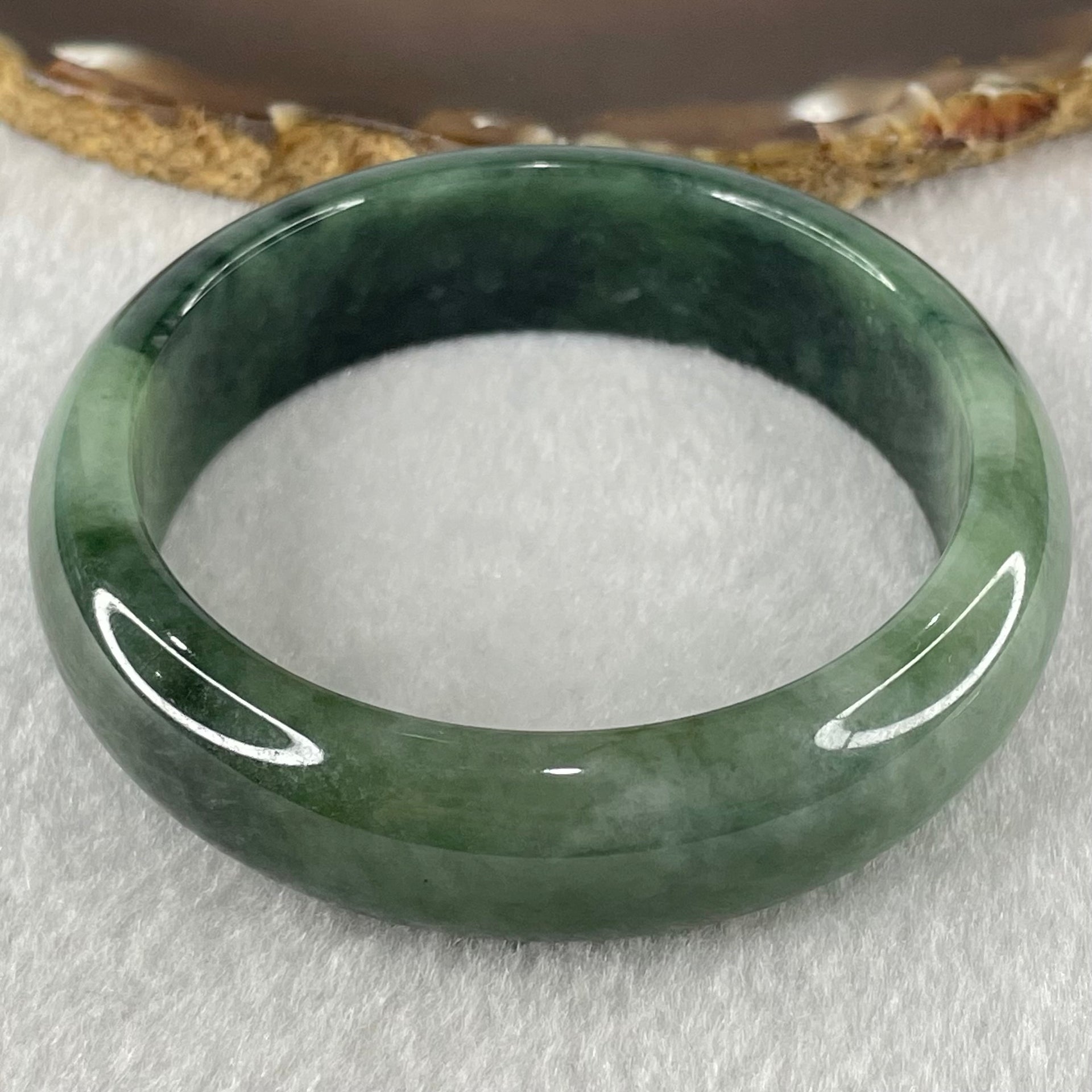 Type A Old Mine Blueish Green and Lavender Patches Jadeite Bangle 66.40g Internal Diameter 56.0mm 16.4 by 7.8mm (Very Slight Internal Lines) - Huangs Jadeite and Jewelry Pte Ltd