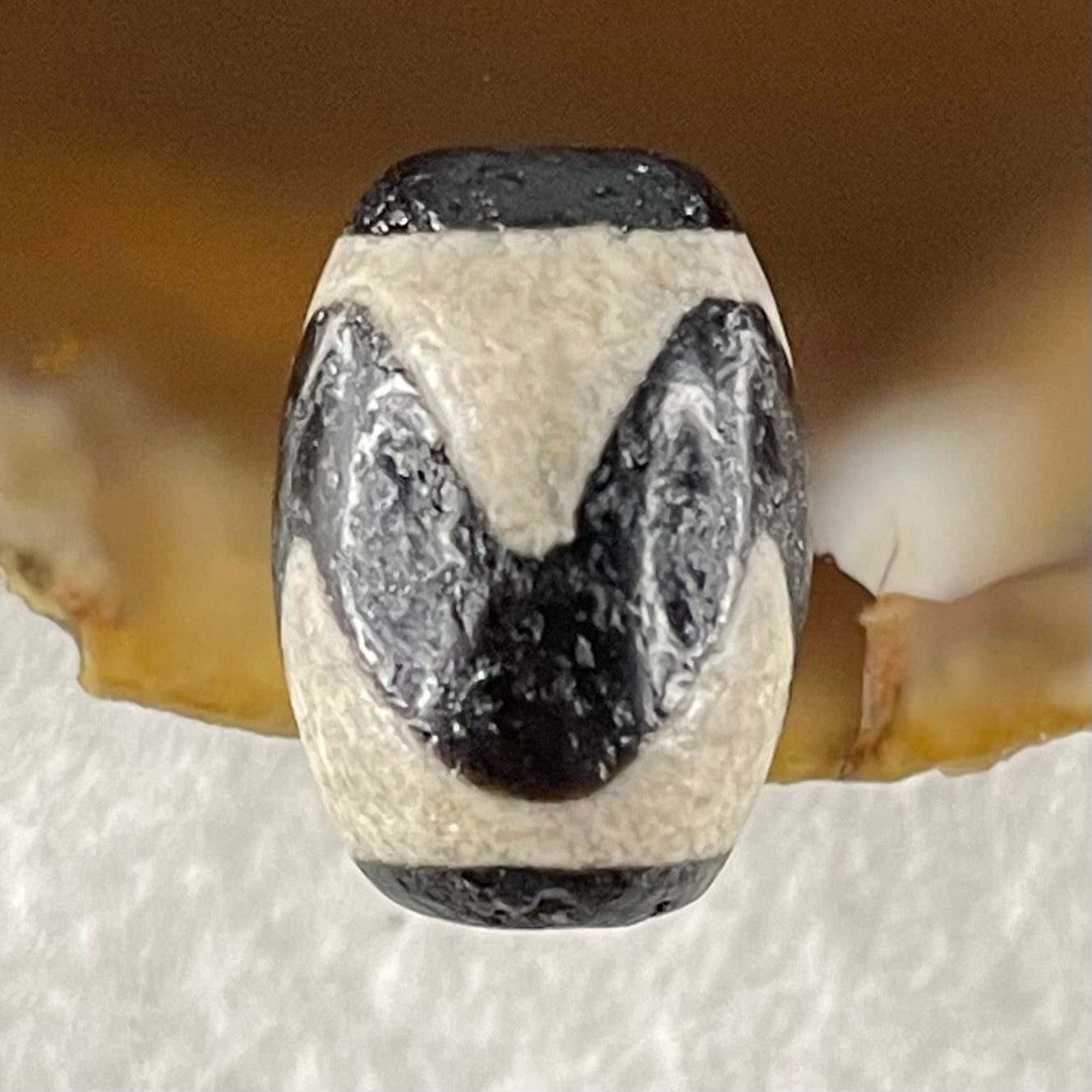Natural Powerful Tibetan Old Oily Agate Tiger Tooth Daluo Dzi Bead Heavenly Master (Tian Zhu) 2.04g 14.1 by 10.0mm - Huangs Jadeite and Jewelry Pte Ltd