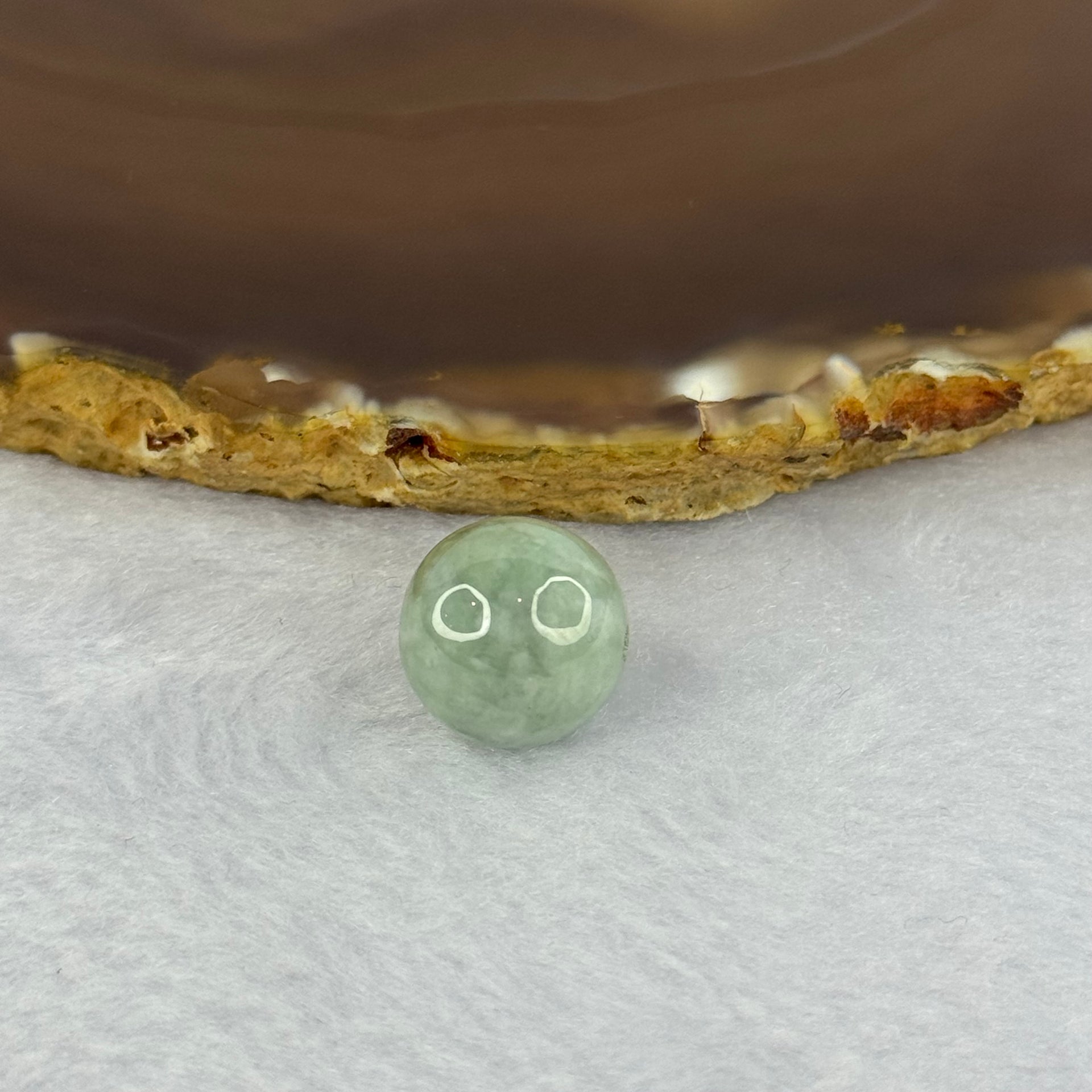 Type A Sky Blue Jadeite Bead for Bracelet/Necklace/Earrings/Ring 4.34g 13.7mm - Huangs Jadeite and Jewelry Pte Ltd