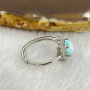 Natural Larimar in S925 Sliver Ring 2.42g 7.9 by 5.8 by 4.1mm - Huangs Jadeite and Jewelry Pte Ltd