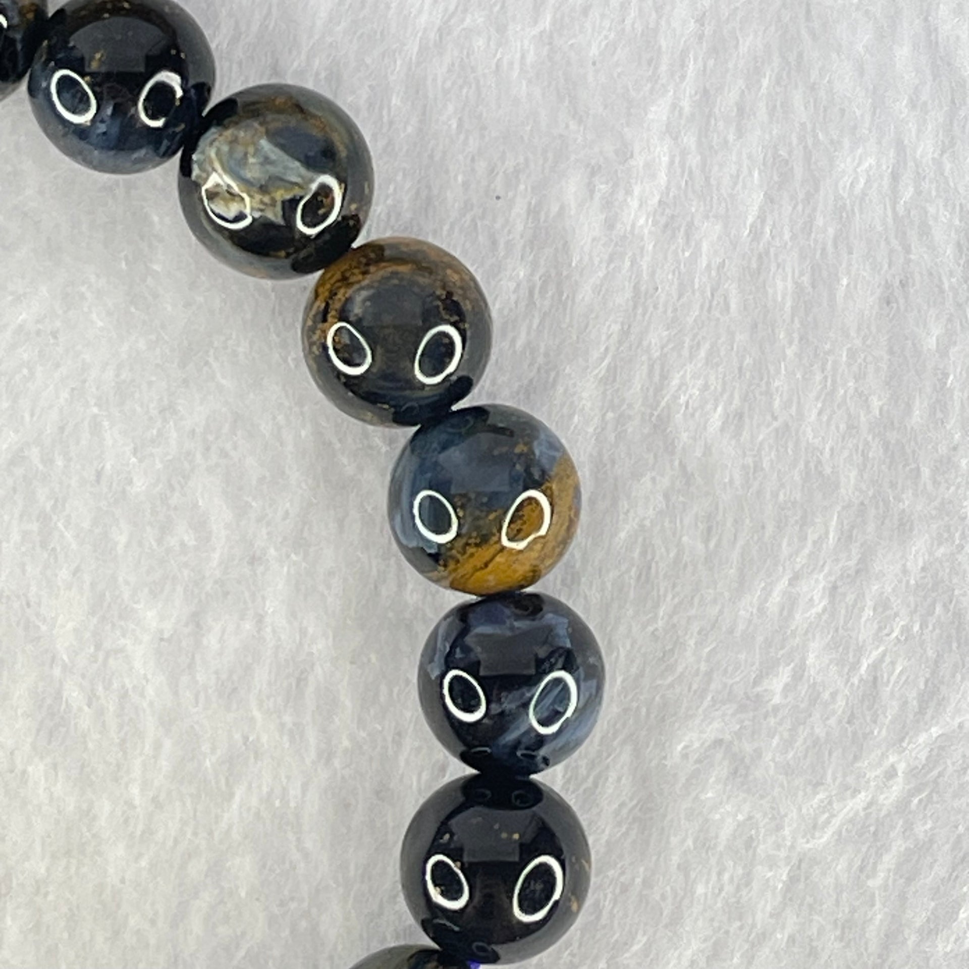 Good Grade Natural Petersite Beads Bracelet 21.95g 16cm 9.4mm 21 Beads - Huangs Jadeite and Jewelry Pte Ltd