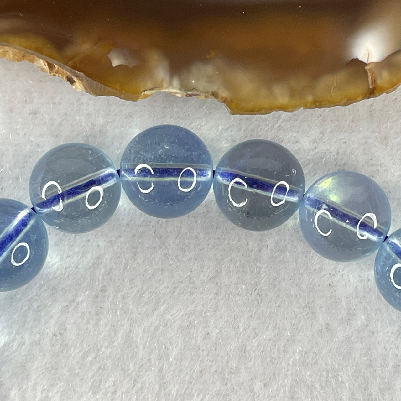 Certified Very Good Natural Transparent Aquamarine Beads Bracelet 28.78g 16.5cm 10.3mm 20 Beads