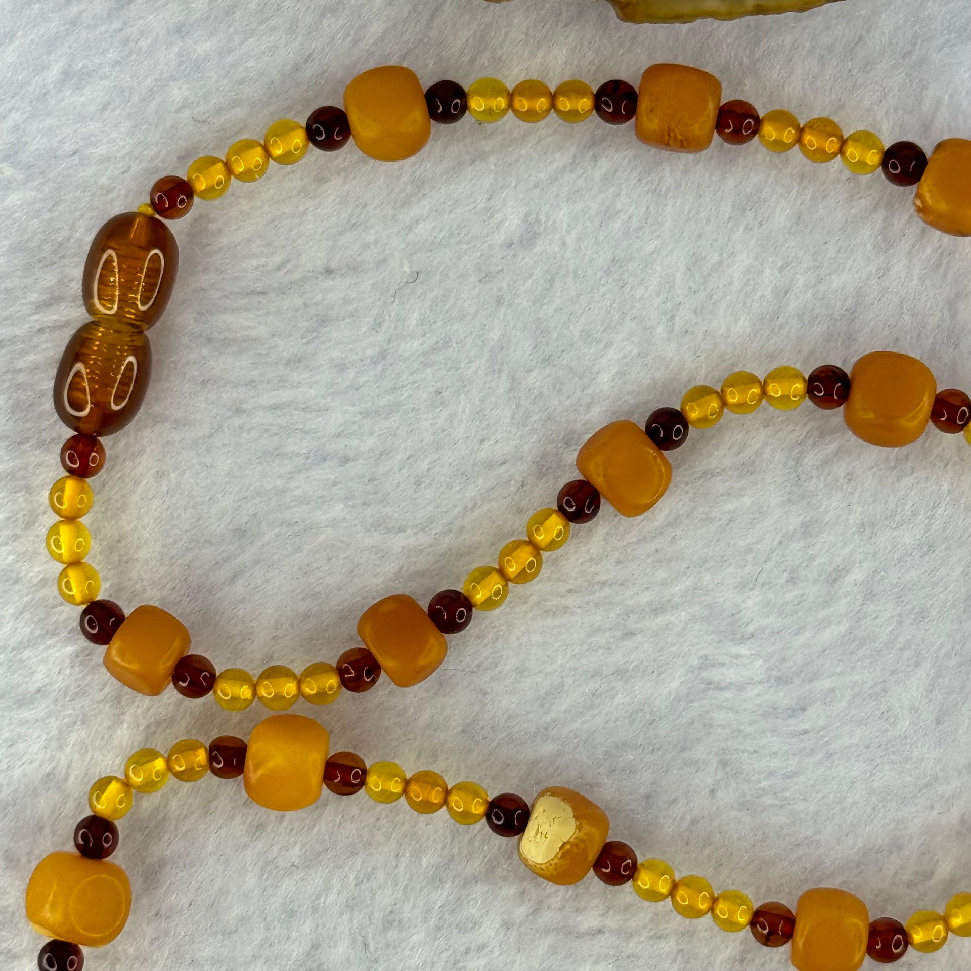Natural Mixed Color (Golden, Red, Butterscotch) Amber Beads Necklaces 6.48g 46cm 6.4 by 6.3mm 20 Beads - Huangs Jadeite and Jewelry Pte Ltd