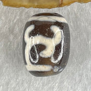 Natural Powerful Tibetan Old Oily Brown Yellowish White Agate Green Tara Dzi Bead Heavenly Master (Tian Zhu) 绿度母天珠 4.62g 17.5 by 13.3mm - Huangs Jadeite and Jewelry Pte Ltd