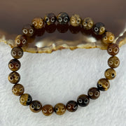 Natural Brown Amber Beads Bracelet 5.77g 7.9 15cm 7.9mm 24 Beads - Huangs Jadeite and Jewelry Pte Ltd