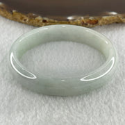 Natural Type A Faint Green Faint Lavender Jadeite Oval Bangle 42.10g Inner Diameter 55.2mm 12.8 by 7.4mm (Very Very Slight Internal Lines) - Huangs Jadeite and Jewelry Pte Ltd