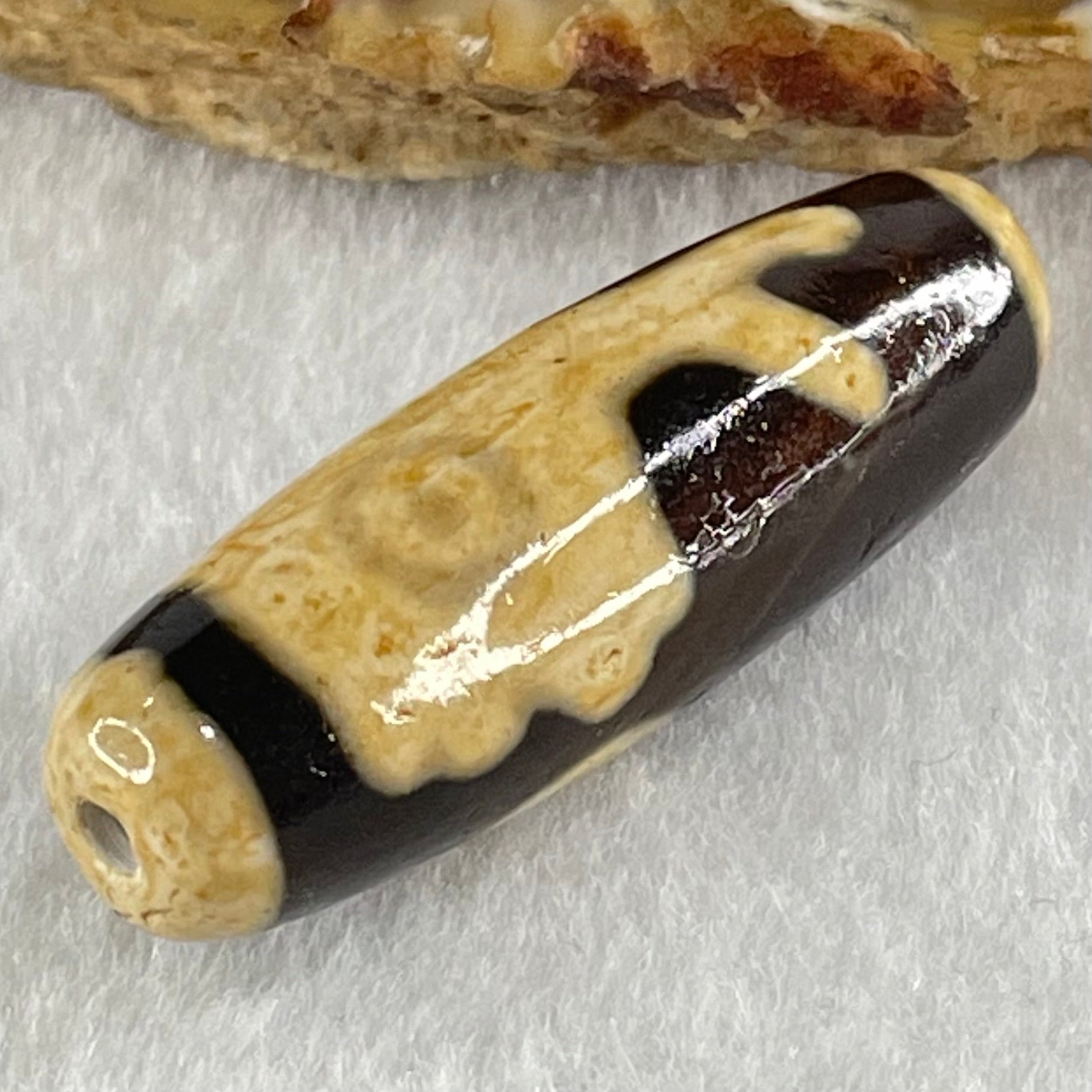Natural Powerful Tibetan Old Oily Agate Pig Dzi Bead Heavenly Master (Tian Zhu) 猪天珠 9.38g 38.4 by 12.6mm - Huangs Jadeite and Jewelry Pte Ltd