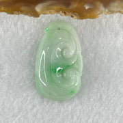 Type A Faint Green Lavender with Spicy Green Patches Jadeite Ruyi Pendant 5.86g 29.2 by 17.4 by 6.5mm - Huangs Jadeite and Jewelry Pte Ltd