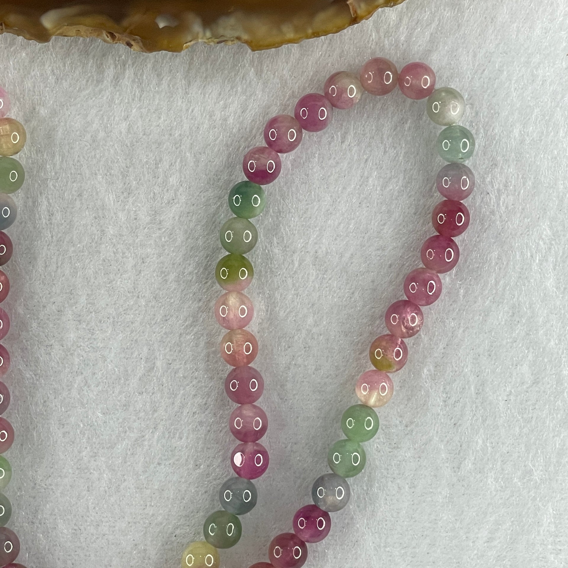 Natural Pink with Blue Tourmaline Crystal Beads Necklace 27.45g 54cm 5.6mm 105Beads - Huangs Jadeite and Jewelry Pte Ltd