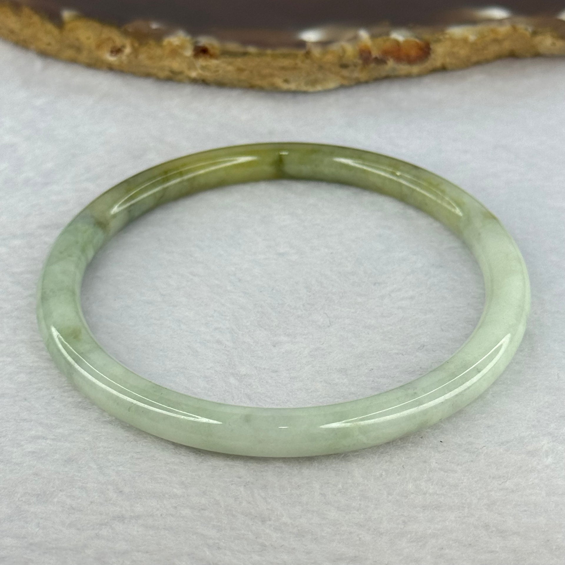 Type A Light Green and Spicy Green and Yellow Jadeite Bangle 20.99g Internal Diameter 58.9mm 6.3 by 6.6mm (Very Slight Internal Line) - Huangs Jadeite and Jewelry Pte Ltd