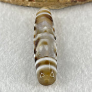 Natural Powerful Tibetan Old Oily Agate Zha Ji La Mu Female Cai Shen and 8 Eyes Dzi Bead Heavenly Master (Tian Zhu) 扎基拉姆女财神八眼天珠 13.65g 57.3 by 12.5mm - Huangs Jadeite and Jewelry Pte Ltd