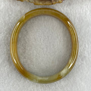Type A Natural Intense Brownish Yellow Jadeite Oval Bangle 30.33g Inner Diameter 52.7mm 11.0 by 6.5mm (Very Slight Internal Lines) - Huangs Jadeite and Jewelry Pte Ltd