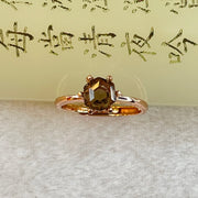 Natural Smoky Quartz In 925 Sliver Rose Gold Colour Ring (Adjustable Size) 1.82g 6.4 by 3.5 by 5.4mm - Huangs Jadeite and Jewelry Pte Ltd