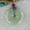 Type A Green With Blueish Green Piao Hua and Yellow Lavender Patches Jadeite Ping An Kou Donut Pendent 16.90g 35.5 by 6.0 mm - Huangs Jadeite and Jewelry Pte Ltd