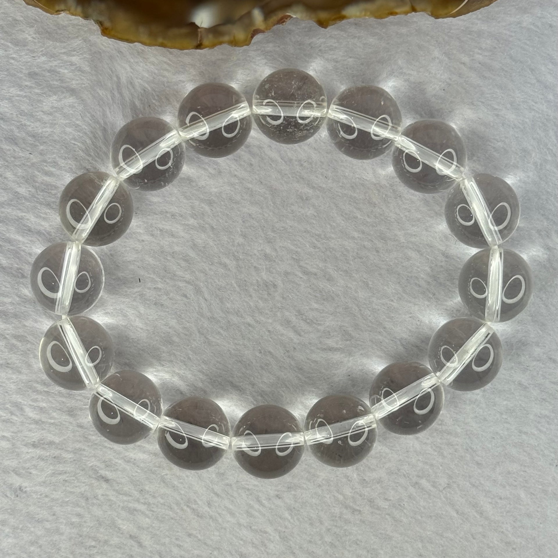 Natural Clear Quartz Beads Bracelet 天然白水晶手链 46.15g 17.5cm 12.9mm 16 Beads - Huangs Jadeite and Jewelry Pte Ltd