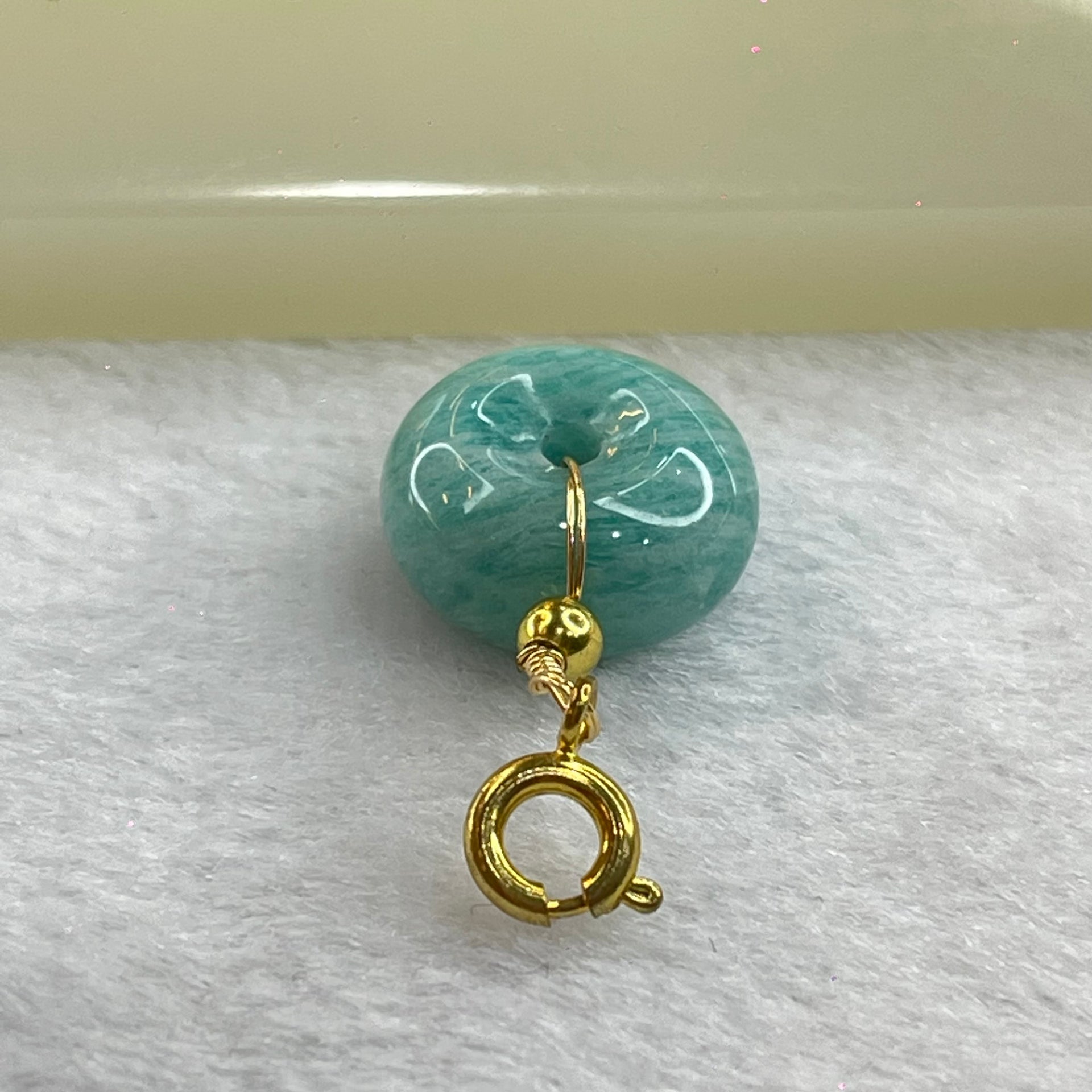 Natural Amazonite Charm Pendent 2.77g 14.6 by 8.0mm - Huangs Jadeite and Jewelry Pte Ltd
