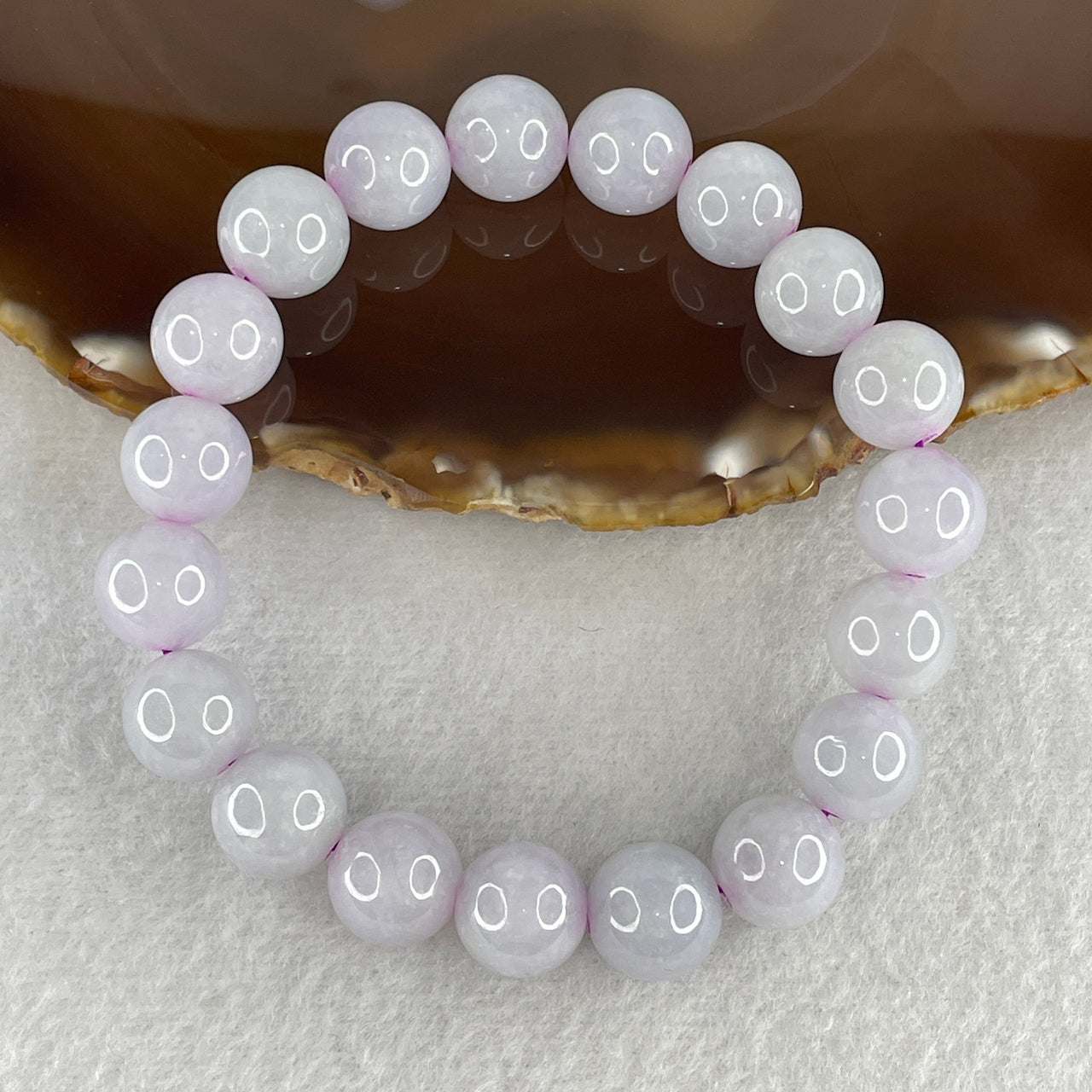 Type A Light Natural Type A Light Lavender Jadeite Beads Bracelet | 20cm Large 12mm Round Jade Bead Bracelet (52.35g 19 Beads)Jadeite Beads Bracelet 52.35g 20cm 12.0mm 19 Beads