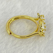 Yellow Cubic Zirconia in PT950 Plated in Sliver Ring (Adjustable Size) 3.54g 5.9 by 4.0 by 2.8mm 5pcs - Huangs Jadeite and Jewelry Pte Ltd