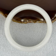 Natural White Jade Crystal Bangle 52.73g Internal Diameter 60.3mm 14.2 by 8.4mm - Huangs Jadeite and Jewelry Pte Ltd