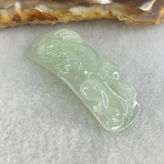 Type A Light Green Light Lavender Jadeite Pixiu Pendant or Shou Pai for Bracelet 6.15g 37.3 by 12.8 by 6.4mm - Huangs Jadeite and Jewelry Pte Ltd