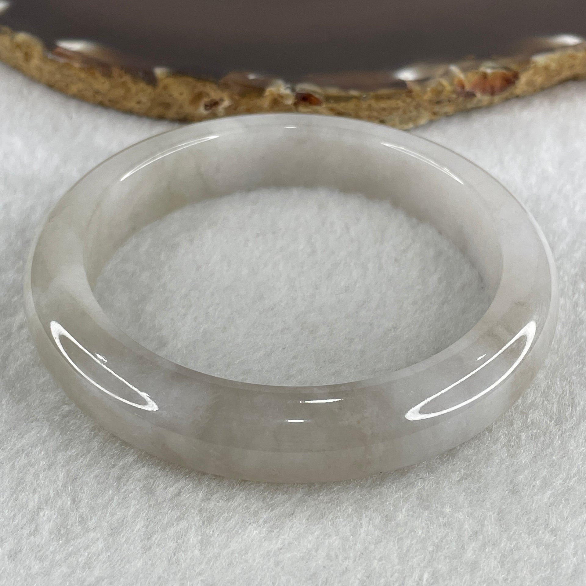 Certified Natural Type A Faint Lavender to Faint Brownish Piao Hua Jadeite Bangle 64.36g Internal Diameter 59.1mm by 12.3 by 9.6mm (Close to Perfect) - Huangs Jadeite and Jewelry Pte Ltd