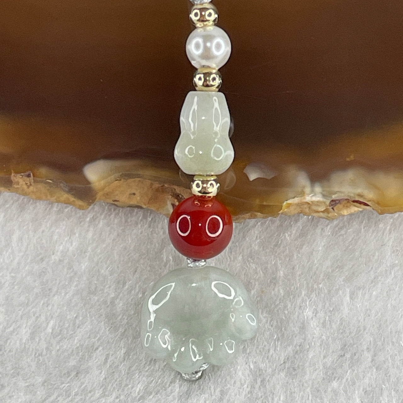 Natural Type A Green Jadeite Paw Charm 2.52g 10.2 by 11.8 by 5.6mm