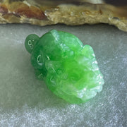 Type A Full Green Jadeite Pixiu Pendant Charm 6.42g 25.4 by 14.4 by 10.1mm - Huangs Jadeite and Jewelry Pte Ltd